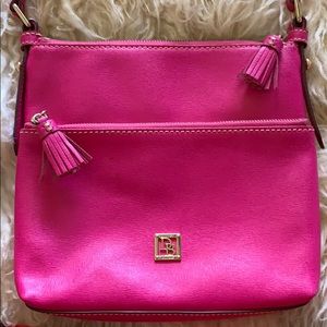 Donney & Burke pink double zip crossbody bag